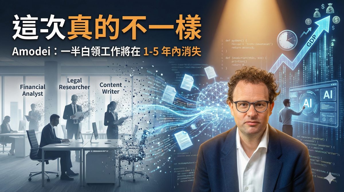 AI 取代白領不是危言聳聽:Amodei 預估一半初階白領工作將在數年內消失