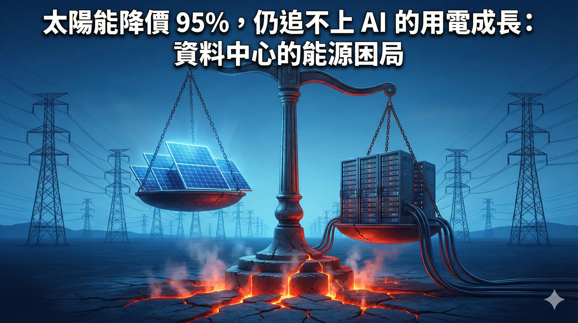 太陽能降價 95%，仍追不上 AI 的用電成長：資料中心的能源困局